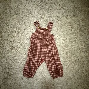 Zara Kids Red Checkered Jumpsuit